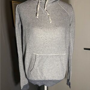 J. Crew Grey and White Striped Pullover